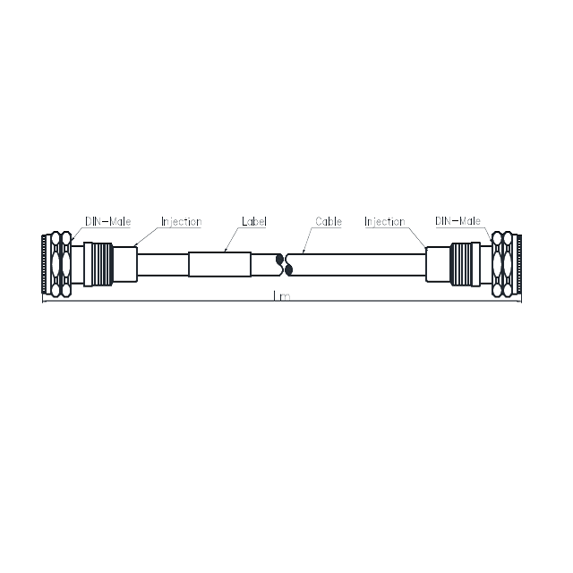 رسمper flex juالطائر المرن السوبر (mمle) - 7/16 DIN (male)اÙمنكر Drawing 4 - 1/2" Super flex jumper, 5m 7/16 DIN (male) - 7/16 DIN (male)