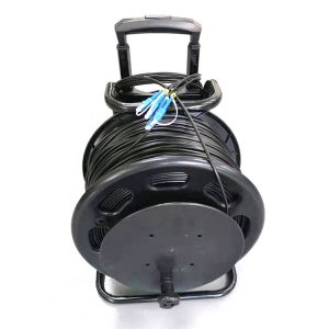 Portable Fiber Optic Cable Reel With SC/LC/FC Connector 2/4/6/8/12 Cores